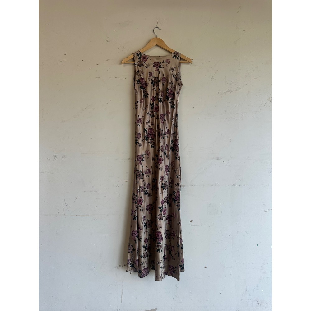 Vintage 90s whimsygoth grunge floral satin slip dress